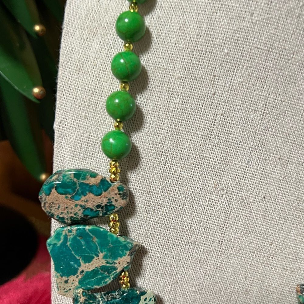 NWT Barse Genuine Stones Statement Necklace 
Genuine Magnesite & Jasper - Picture 5 of 8